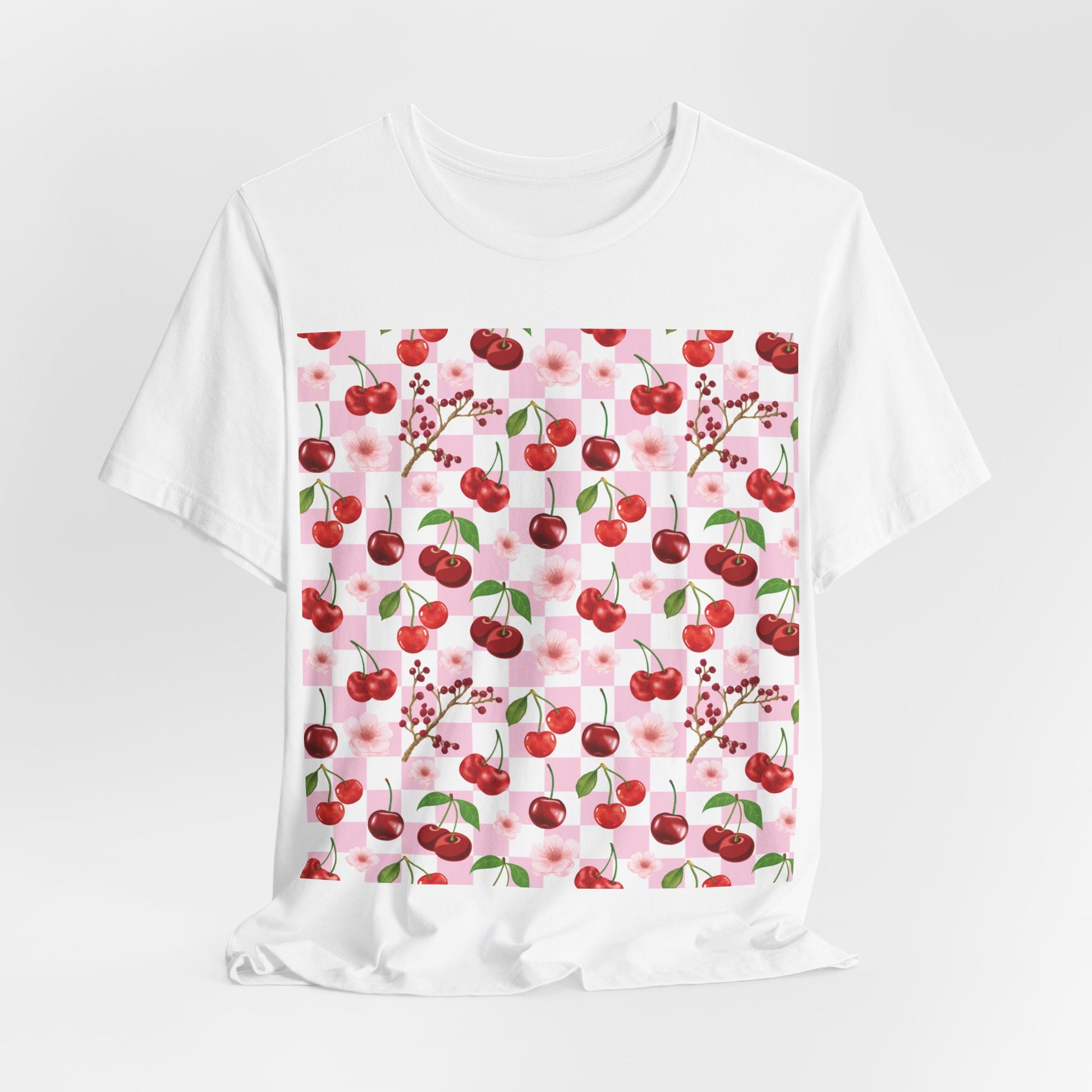 Cherry Checkerboard T - Shirt - T - Shirt - Kristine Celestine