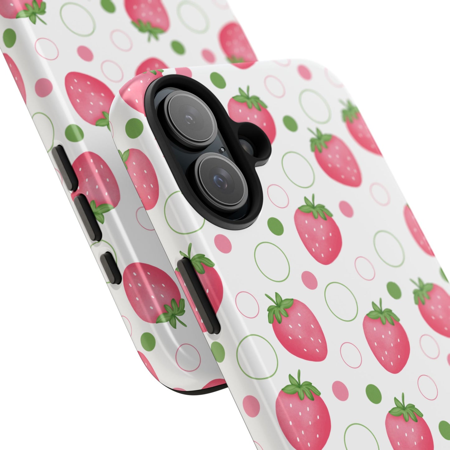 Pink Strawberry Bubbles Tough Phone Case for iPhone and Samsung Galaxy