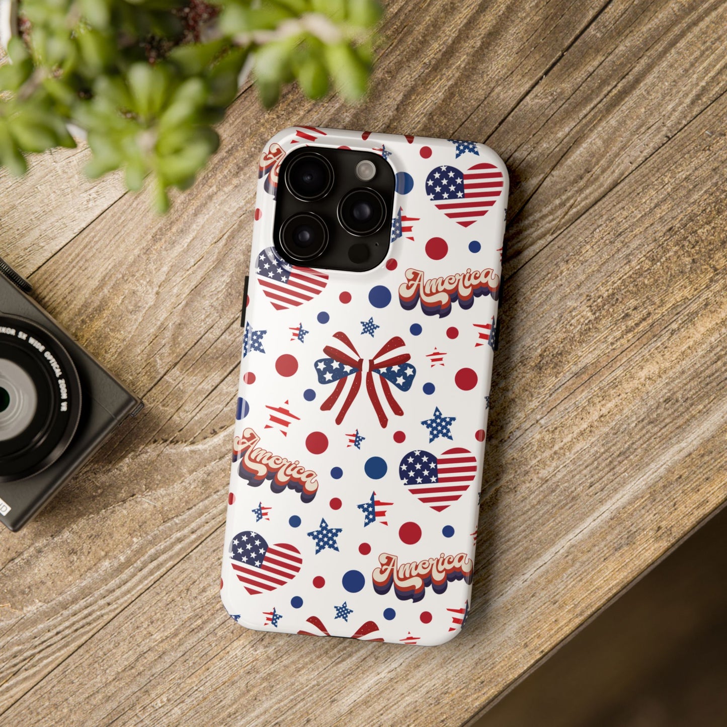 Coque de téléphone robuste America's Sweetheart and Bows pour iPhone et Samsung Galaxy