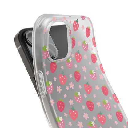 Strawberries and Daisies Flexible Phone Case iPhone Case Samsung Galaxy - Phone Case - Kristine Celestine