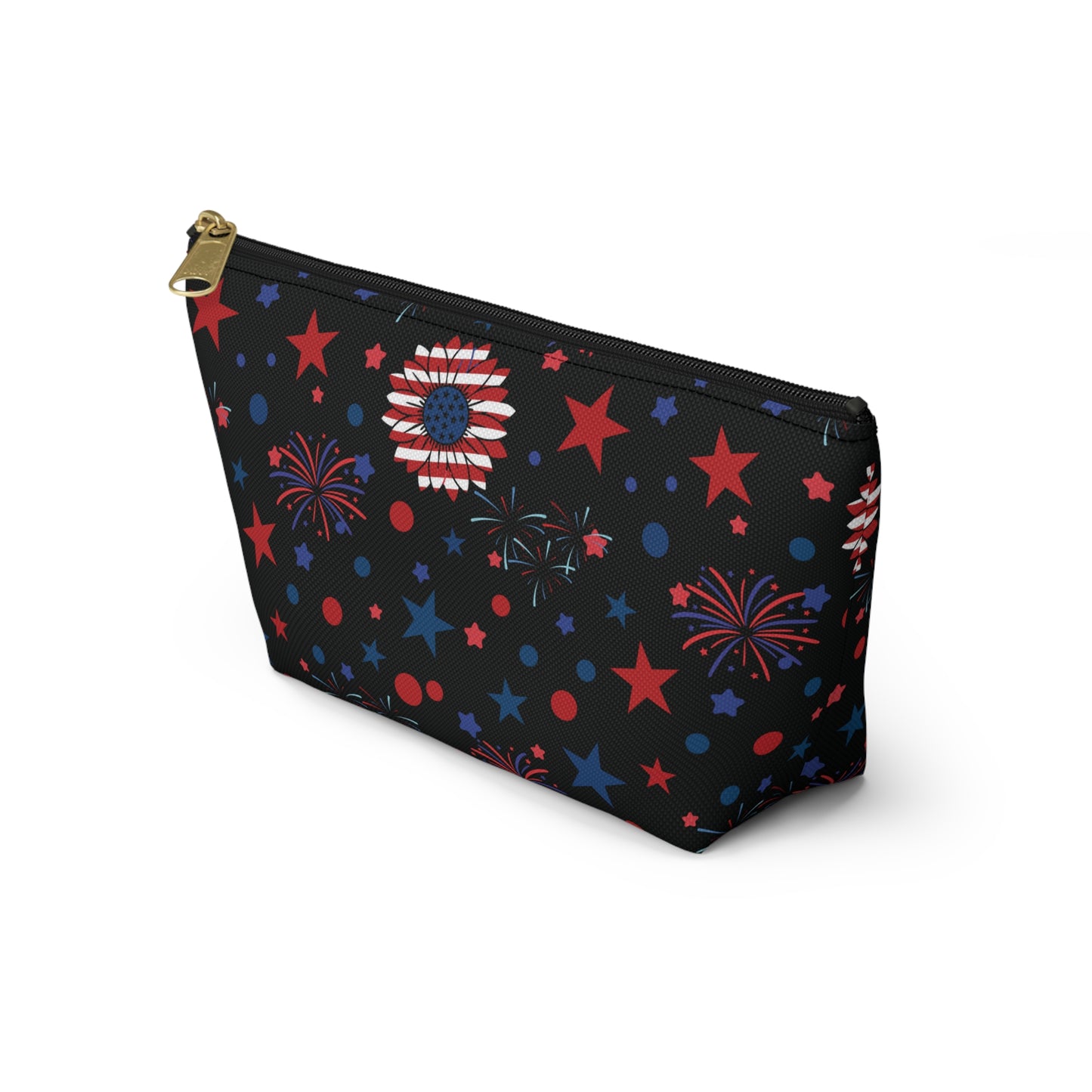 Starry Night America Accessory Pouch with T-bottom Pouch for Makeup Small Bag for School Supplies Cute Summer Zipper Pouch