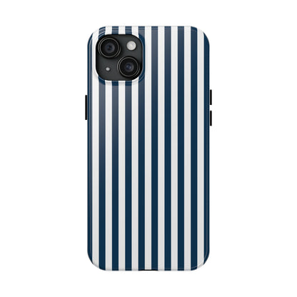 Navy Blue Stripes Tough Phone Case for iPhone and Samsung Galaxy