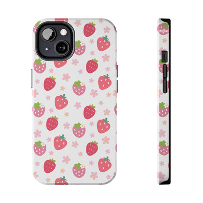 Strawberries and Daisies Tough Phone Case for iPhone and Samsung Galaxy