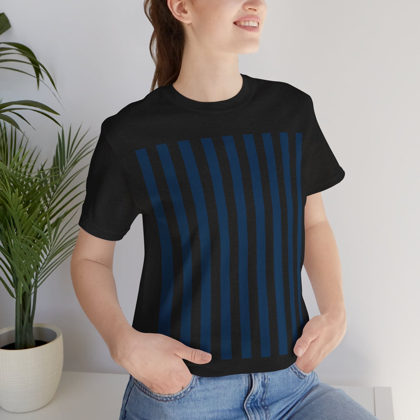 Navy Blue Stripes Shirt Royal Blue T-Shirts