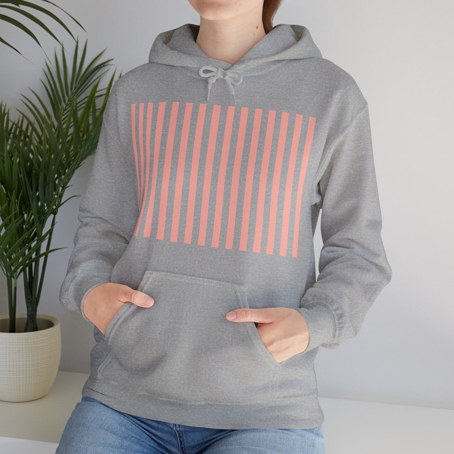 Coral Pink Stripes Hoodie - Hoodie - Kristine Celestine