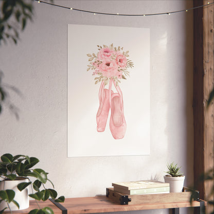 Floral Ballerina Shoes Wall Art Poster - Poster - Kristine Celestine