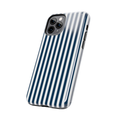 Navy Blue Stripes Tough Phone Case for iPhone and Samsung Galaxy