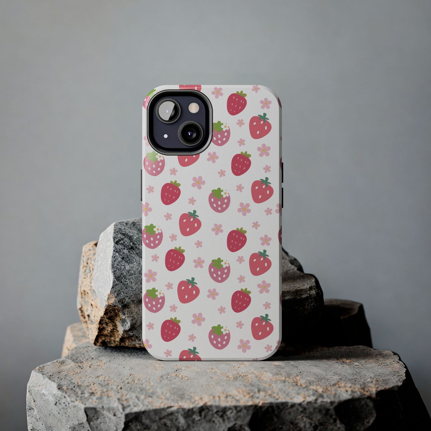 Strawberries and Daisies Tough Phone Case for iPhone and Samsung Galaxy