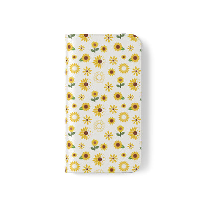 Sunflower Burst Flip Phone Case Cover with Pockets - Phone Case - Kristine Celestine