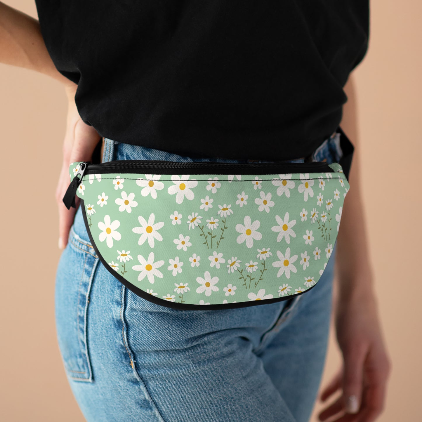 Mint Daisy Delight Fanny Pack Belt Bag Fanny Bag Waist Pack Bum Bag