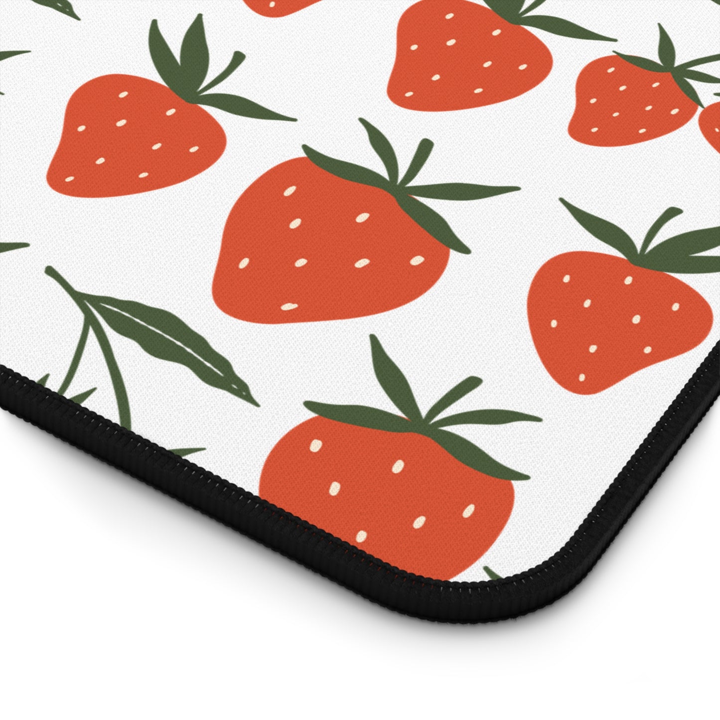 Tropical Strawberry Desk Mat Fruity Red Strawberries Computer Mat