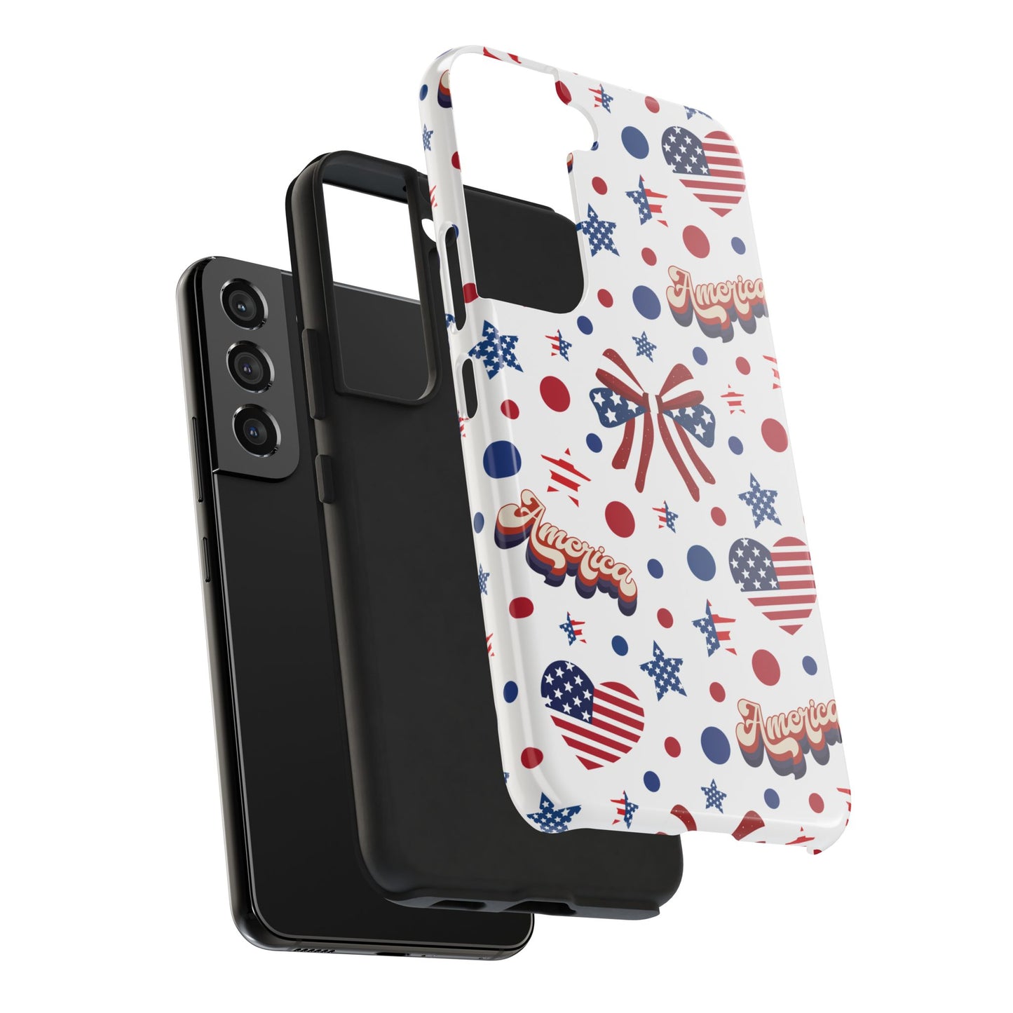 Coque de téléphone robuste America's Sweetheart and Bows pour iPhone et Samsung Galaxy