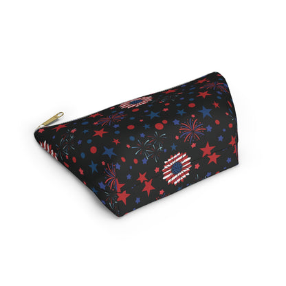 Starry Night America Accessory Pouch with T-bottom Pouch for Makeup Small Bag for School Supplies Cute Summer Zipper Pouch