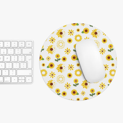 Sunflower Burst Mousepad Yellow Flower Spring Desk Mat Summer Floral Office Mat