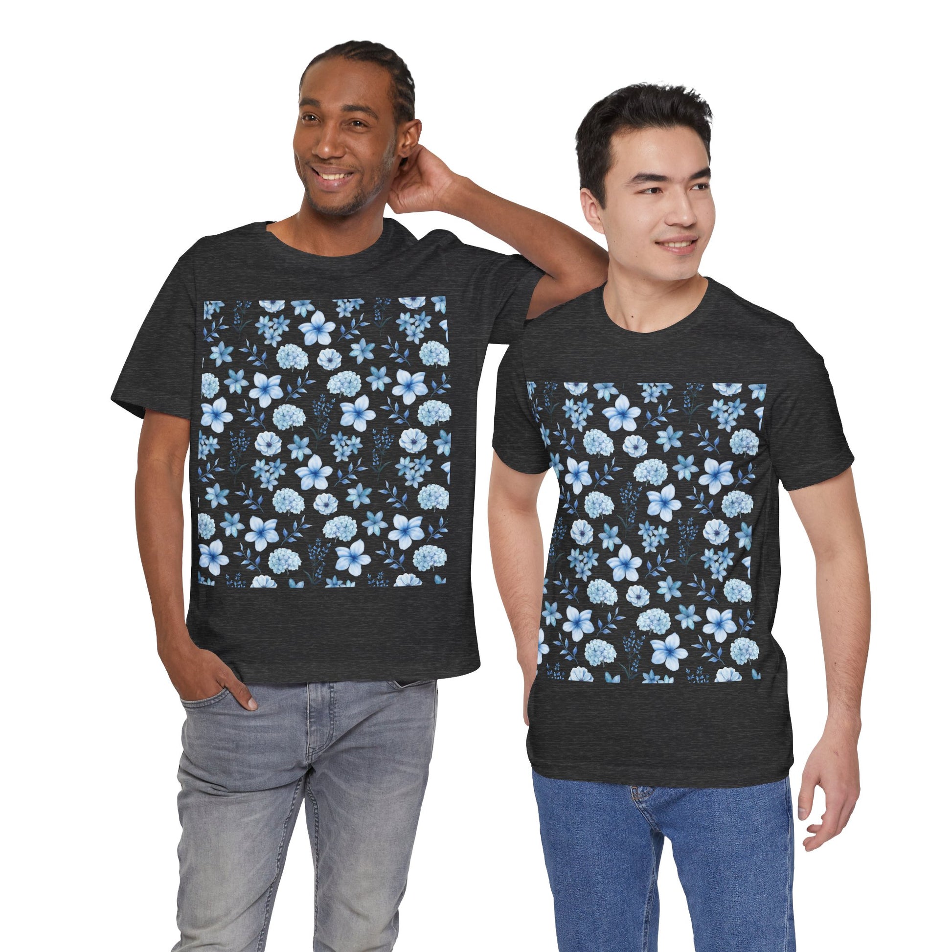 Snowy Blue Flowers T - Shirt - T - Shirt - Kristine Celestine