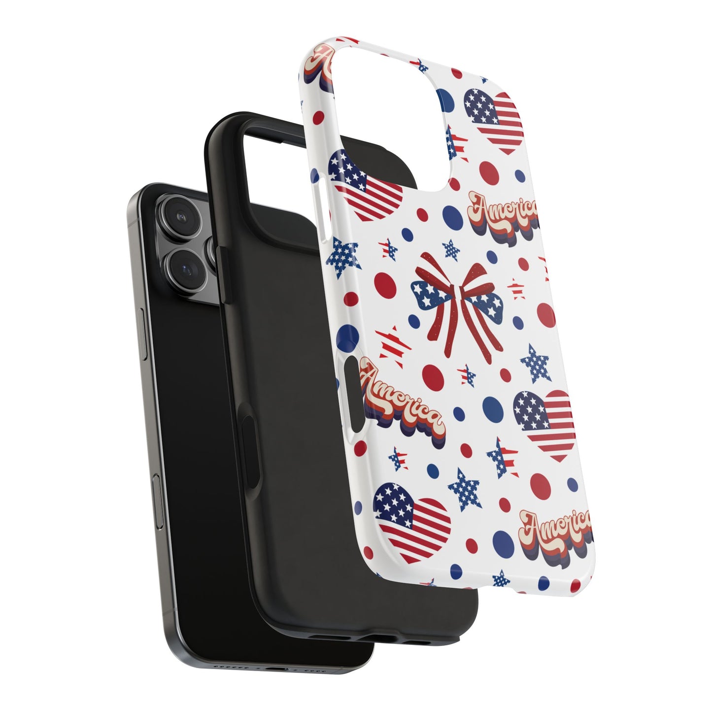 Coque de téléphone robuste America's Sweetheart and Bows pour iPhone et Samsung Galaxy