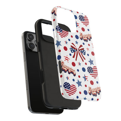 Coque de téléphone robuste America's Sweetheart and Bows pour iPhone et Samsung Galaxy