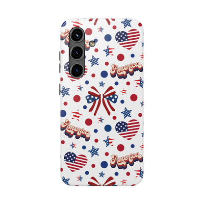 Coque de téléphone robuste America's Sweetheart and Bows pour iPhone et Samsung Galaxy