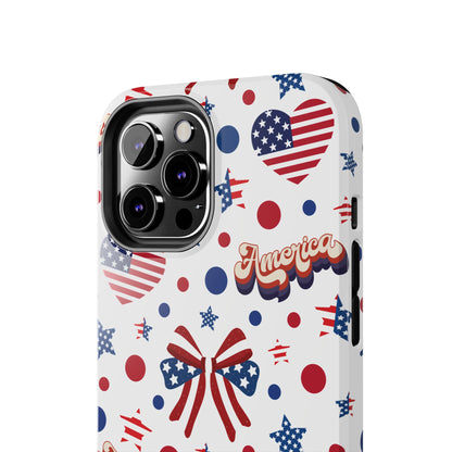 Coque de téléphone robuste America's Sweetheart and Bows pour iPhone et Samsung Galaxy