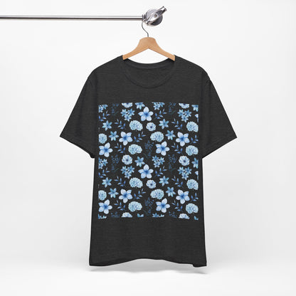 Snowy Blue Flowers T - Shirt - T - Shirt - Kristine Celestine