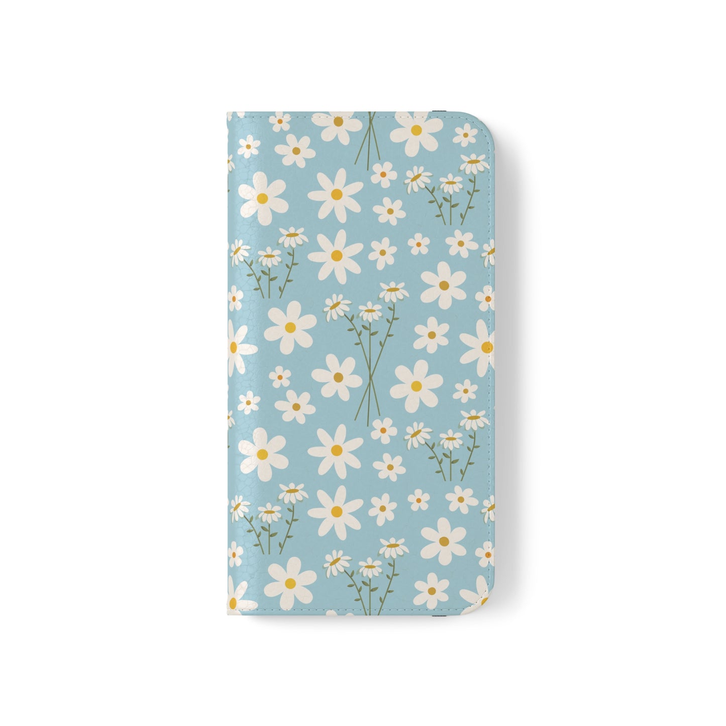 Sky Blue Daisy Flip Phone Case Cover with Pockets - Phone Case - Kristine Celestine