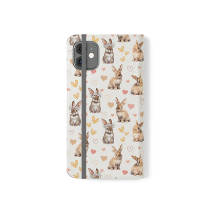 Bunny Love Flip Phone Case Cover with Pockets - Phone Case - Kristine Celestine