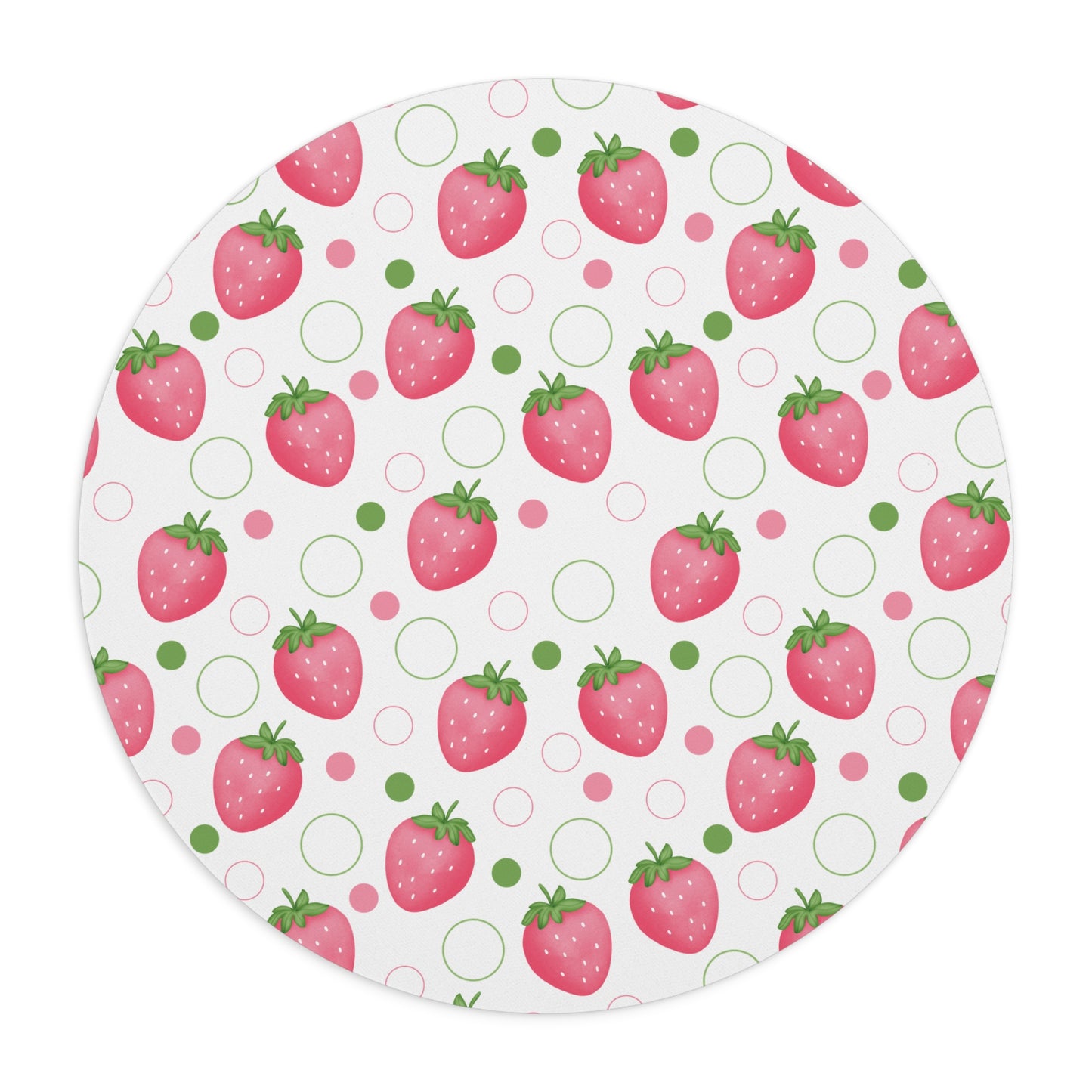 Pink Strawberry Bubbles Mousepad Summer Strawberries Desk Mat