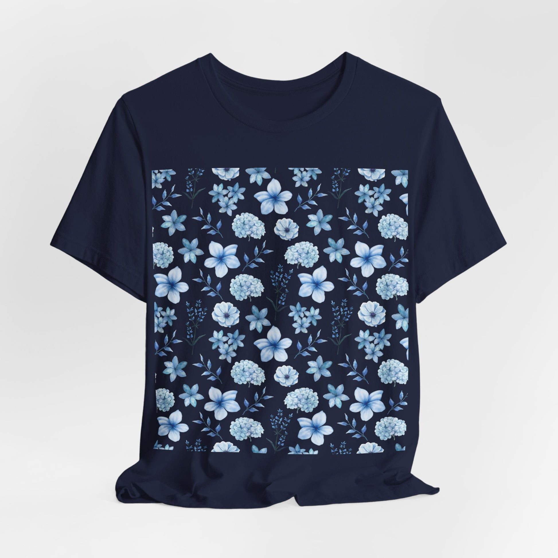 Snowy Blue Flowers T - Shirt - T - Shirt - Kristine Celestine