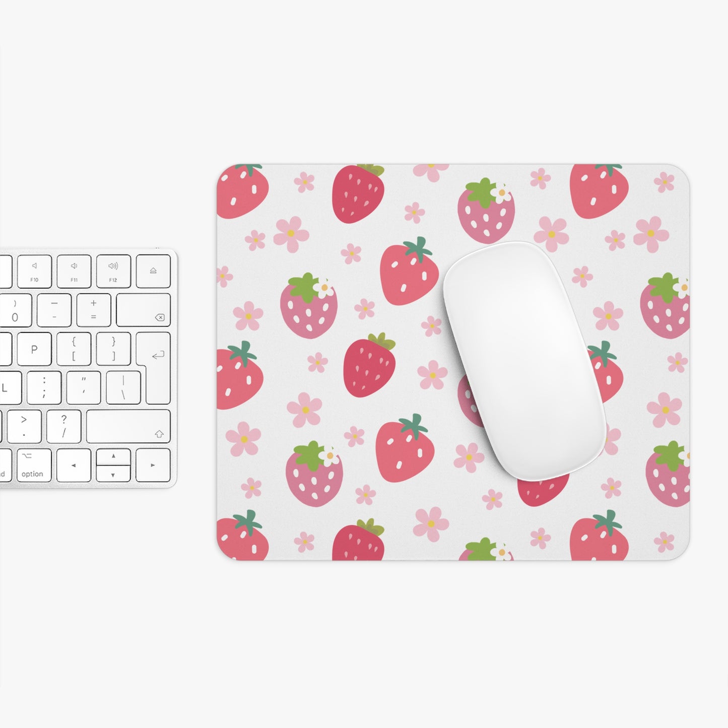 Strawberries and Daisies Mouse Pad