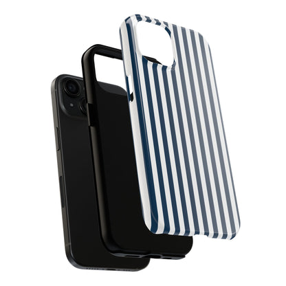 Navy Blue Stripes Tough Phone Case for iPhone and Samsung Galaxy