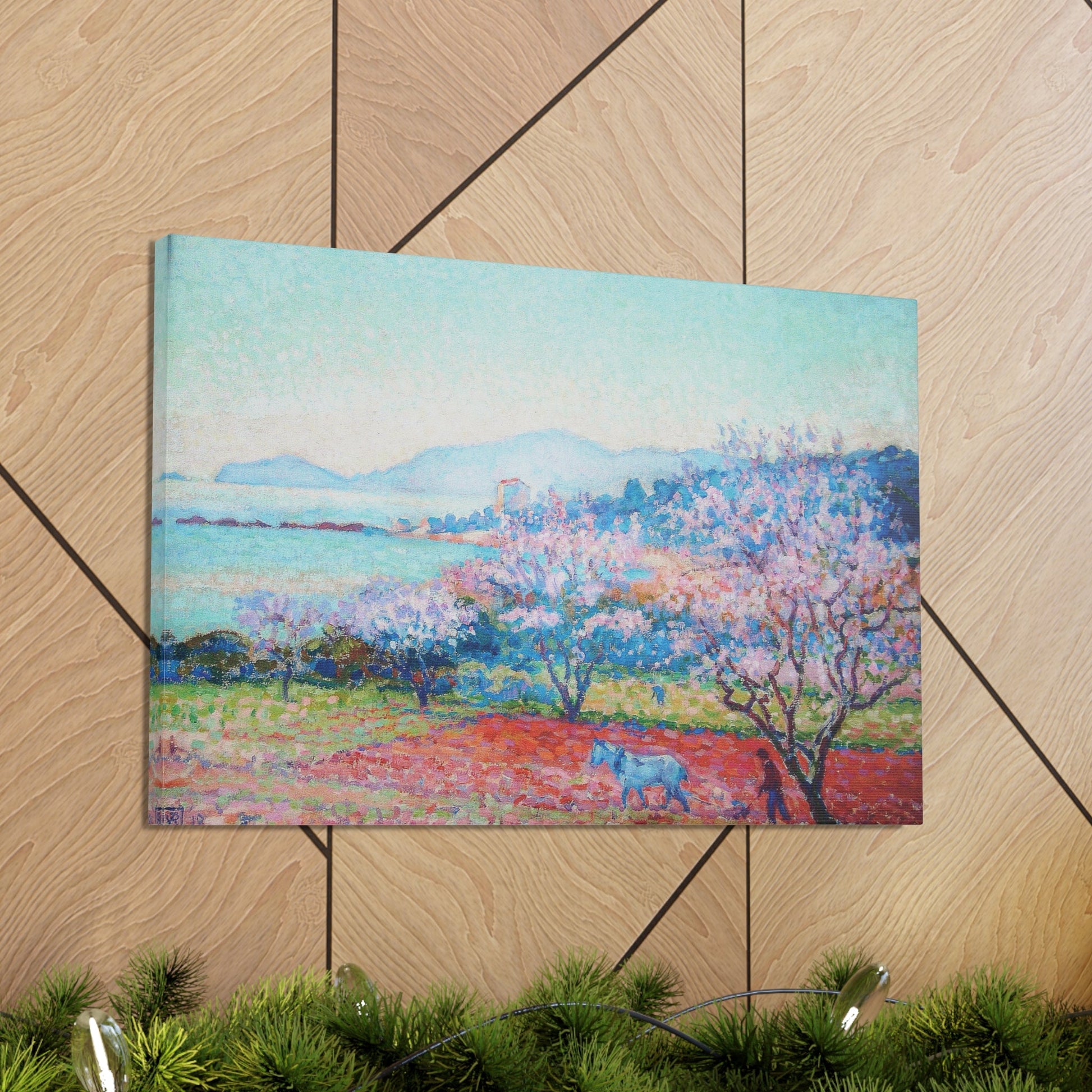 Almond Tree Blossoms by the Lake Canvas Gallery Wrap - Canvas - Kristine Celestine