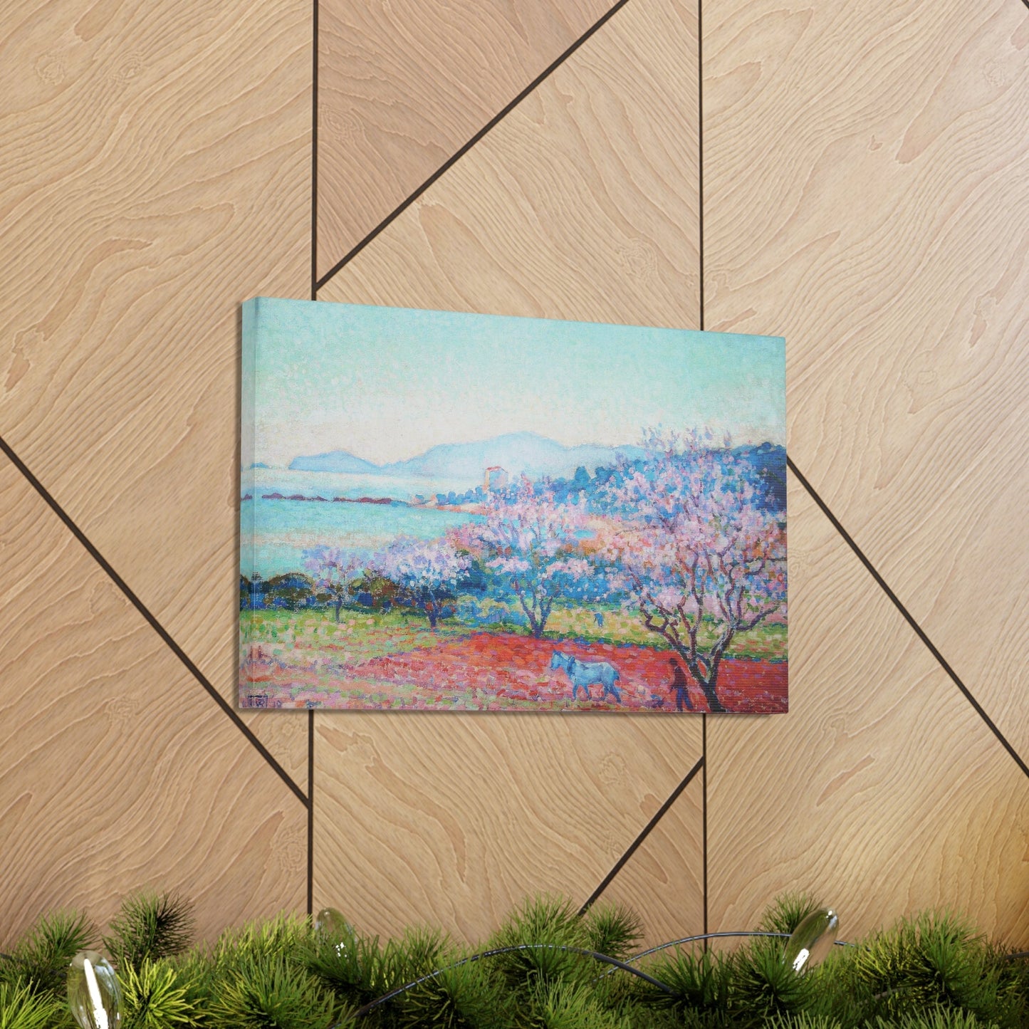 Almond Tree Blossoms by the Lake Canvas Gallery Wrap - Canvas - Kristine Celestine