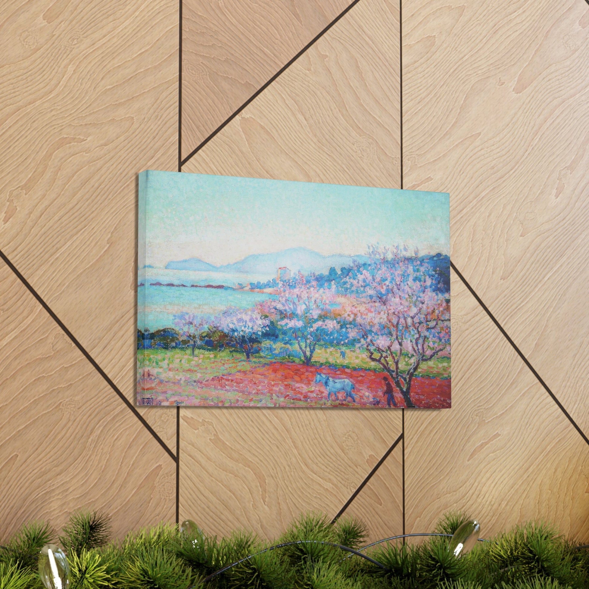 Almond Tree Blossoms by the Lake Canvas Gallery Wrap - Canvas - Kristine Celestine