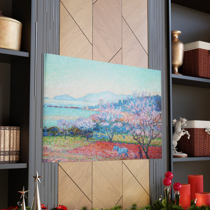 Almond Tree Blossoms by the Lake Canvas Gallery Wrap - Canvas - Kristine Celestine