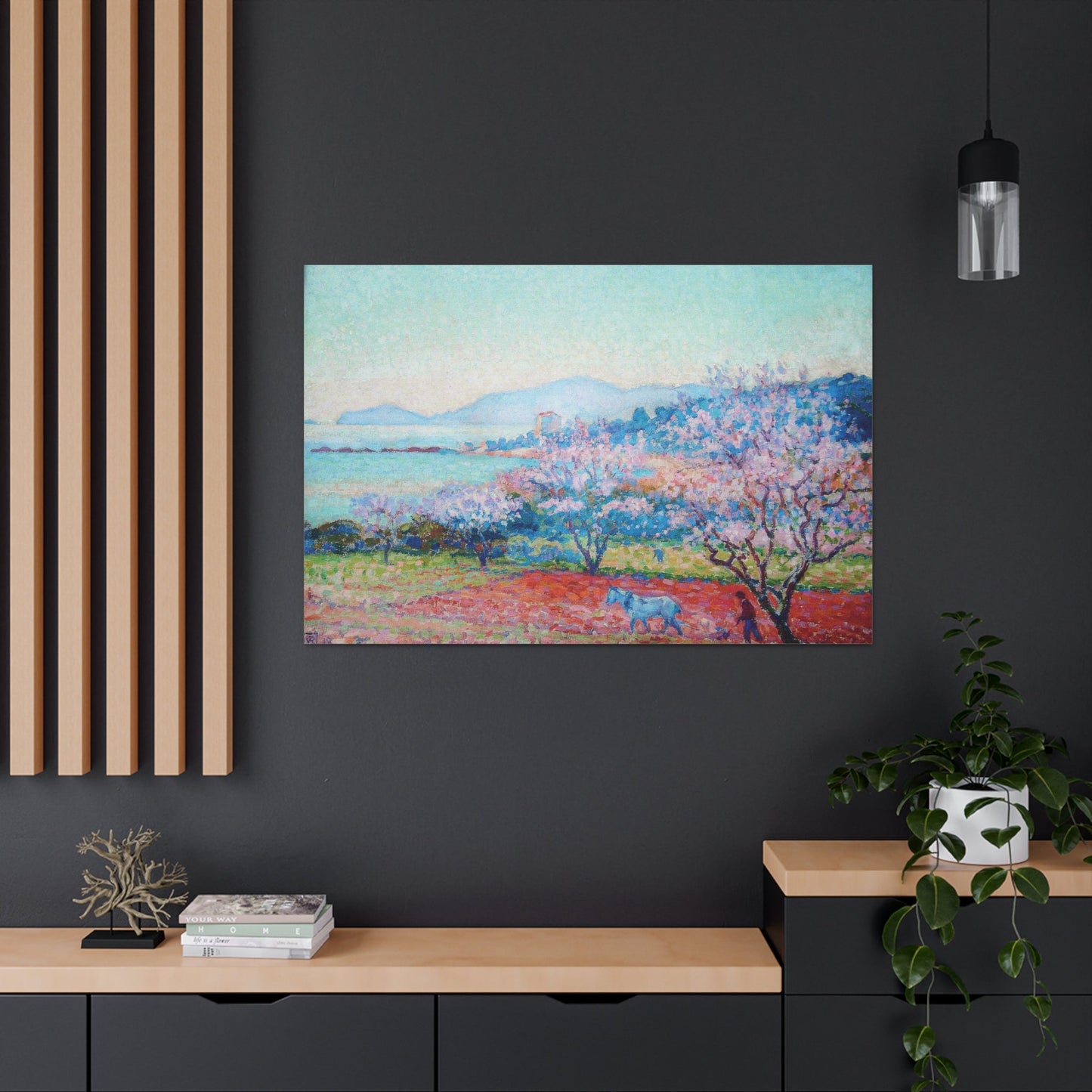 Almond Tree Blossoms by the Lake Canvas Gallery Wrap - Canvas - Kristine Celestine