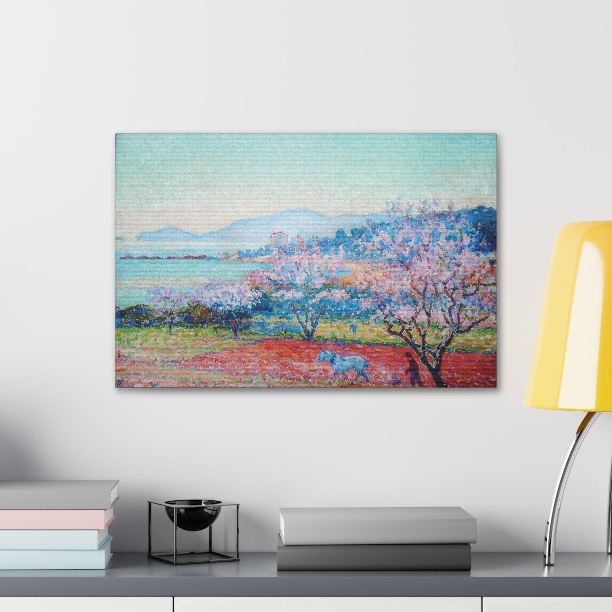 Almond Tree Blossoms by the Lake Canvas Gallery Wrap - Canvas - Kristine Celestine