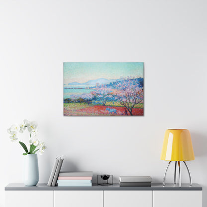 Almond Tree Blossoms by the Lake Canvas Gallery Wrap - Canvas - Kristine Celestine