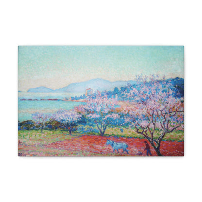 Almond Tree Blossoms by the Lake Canvas Gallery Wrap - Canvas - Kristine Celestine