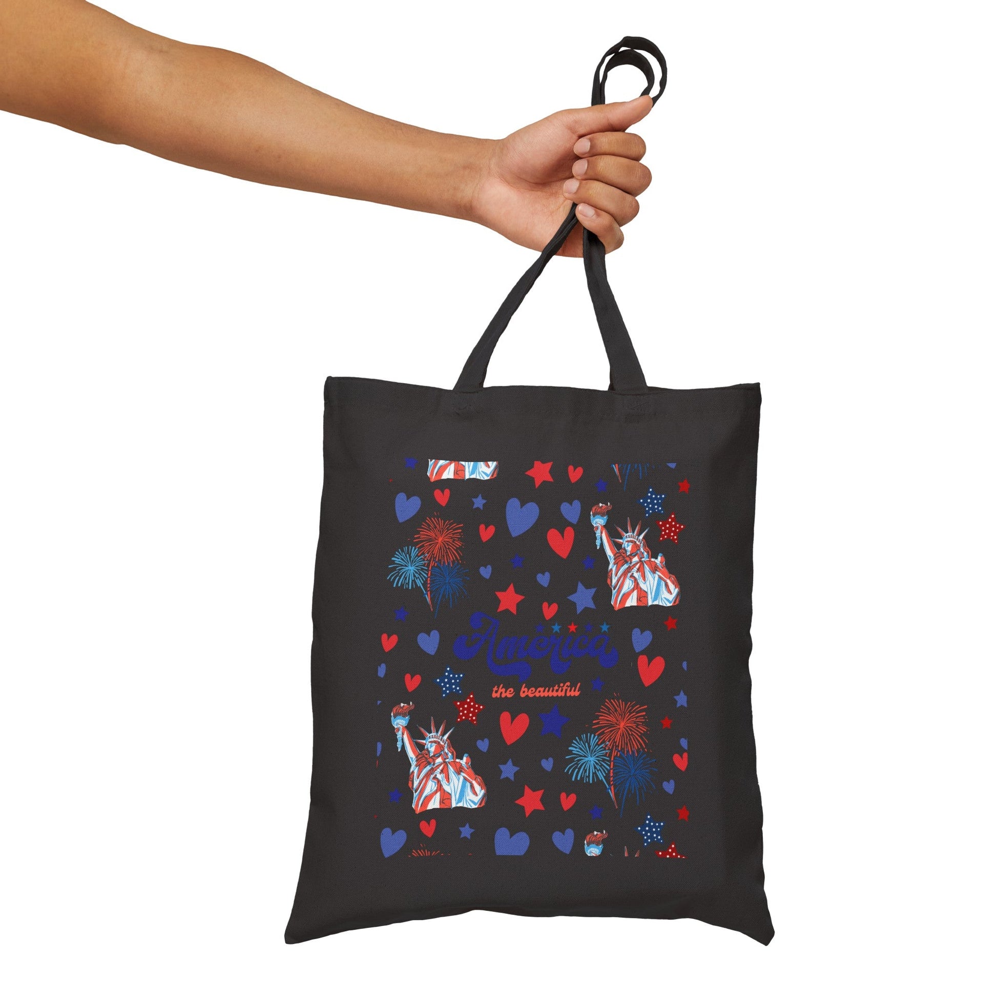 America the Beautiful Cotton Canvas Tote Bag - Bags - Kristine Celestine