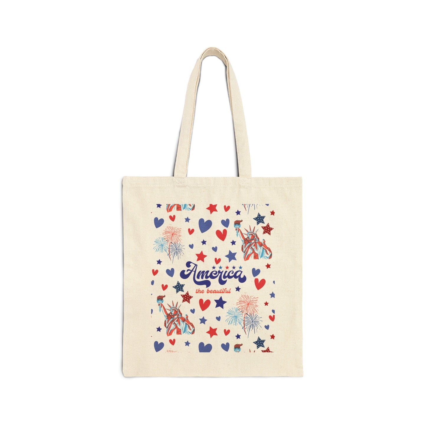 America the Beautiful Cotton Canvas Tote Bag - Bags - Kristine Celestine