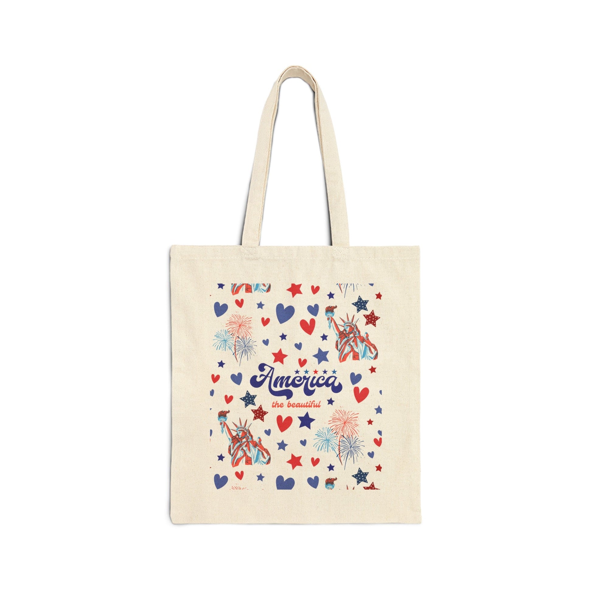 America the Beautiful Cotton Canvas Tote Bag - Bags - Kristine Celestine