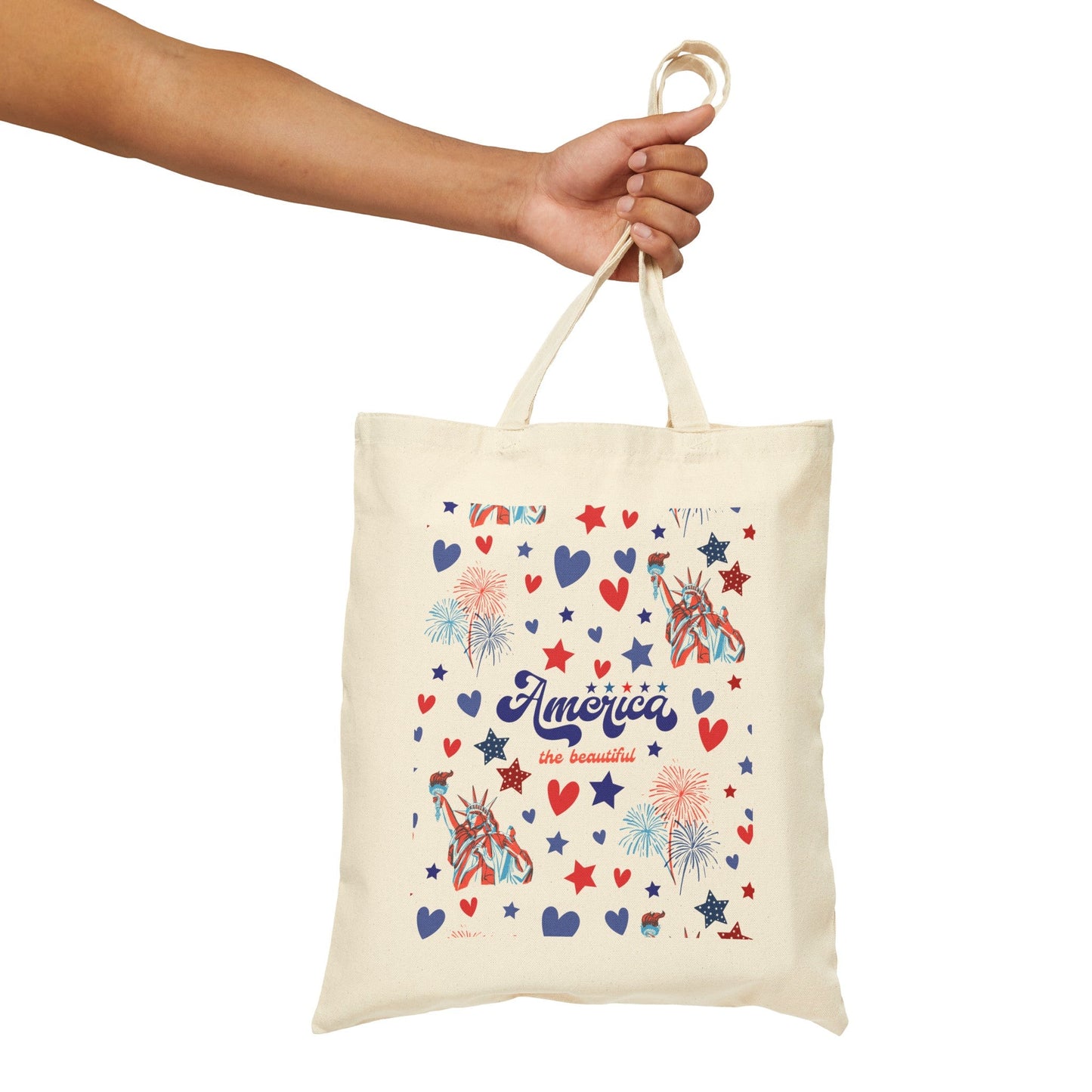 America the Beautiful Cotton Canvas Tote Bag - Bags - Kristine Celestine