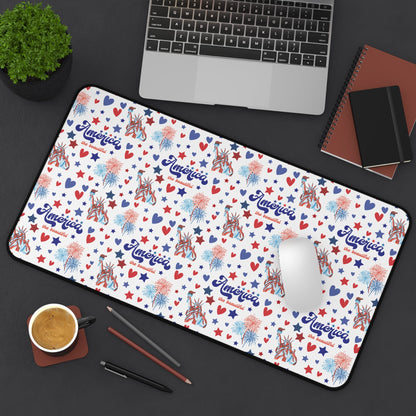 America the Beautiful Desk Mat Fourth of July USA Computer Mat Red White and Blue Office Mat - Home Decor - Kristine Celestine