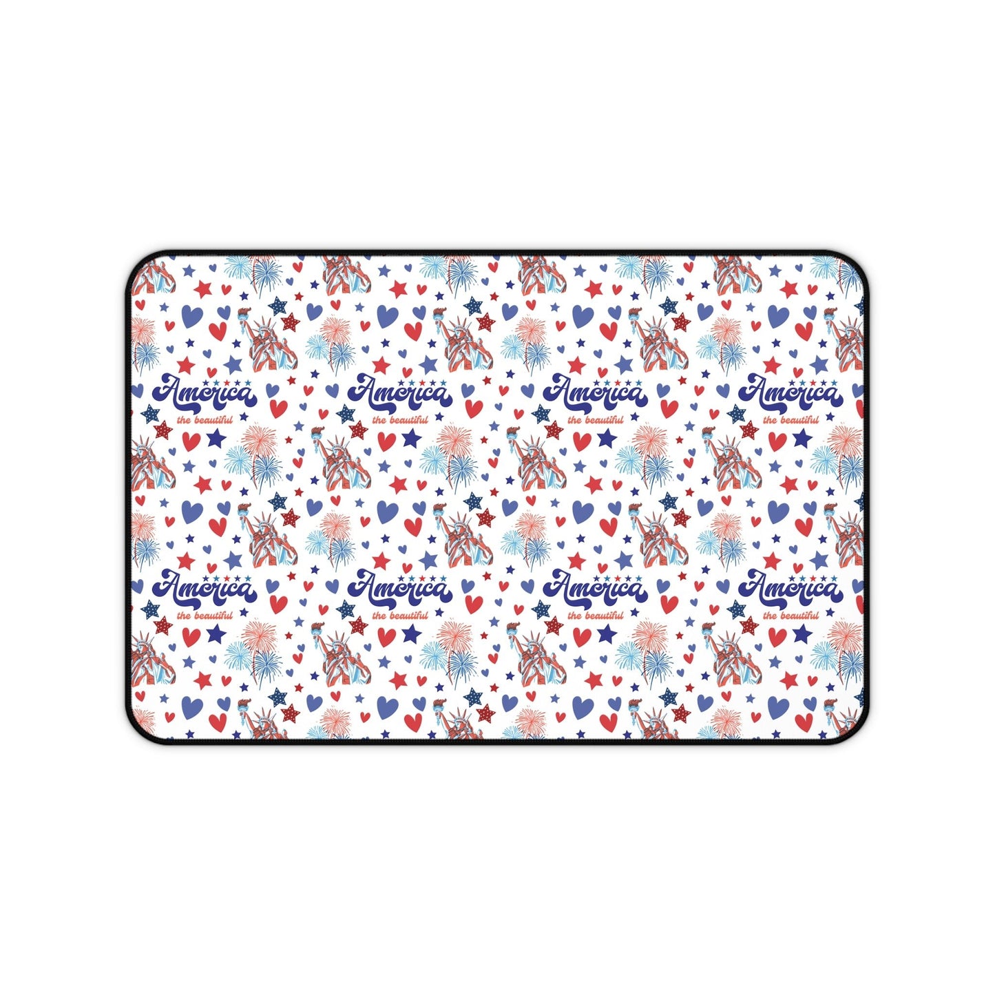 America the Beautiful Desk Mat Fourth of July USA Computer Mat Red White and Blue Office Mat - Home Decor - Kristine Celestine