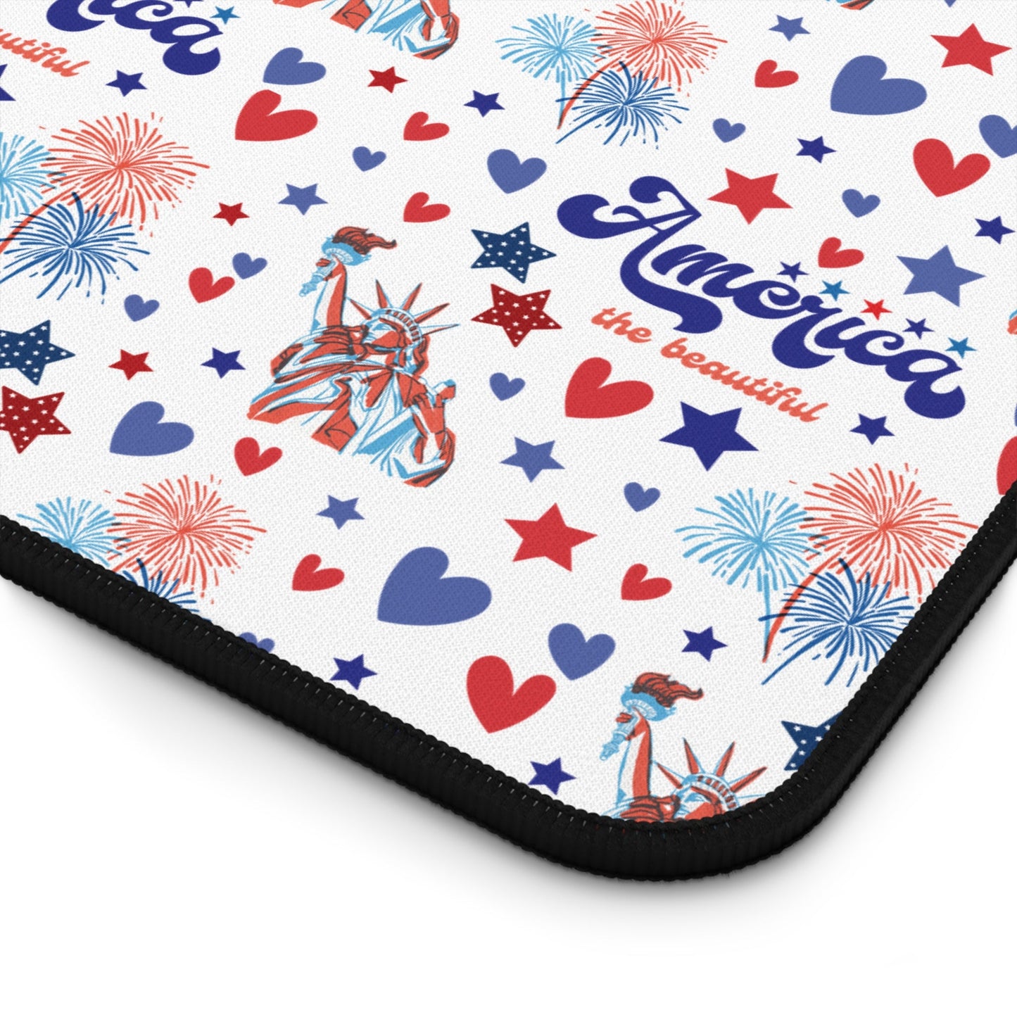 America the Beautiful Desk Mat Fourth of July USA Computer Mat Red White and Blue Office Mat - Home Decor - Kristine Celestine