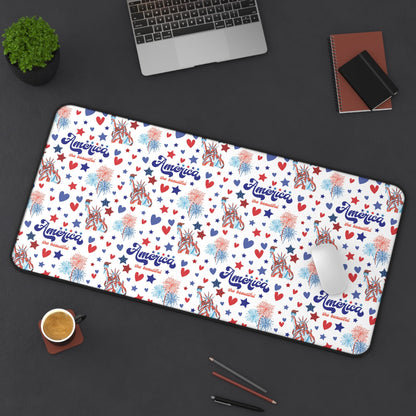 America the Beautiful Desk Mat Fourth of July USA Computer Mat Red White and Blue Office Mat - Home Decor - Kristine Celestine