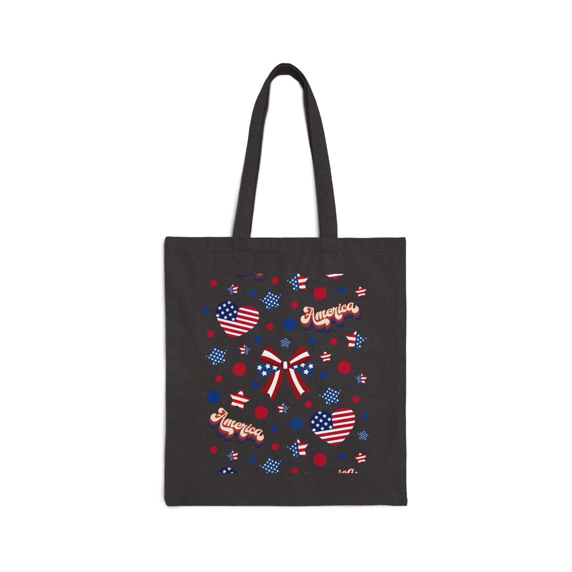 America's Sweetheart and Bows Cotton Canvas Tote Bag - Bags - Kristine Celestine