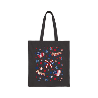 America's Sweetheart and Bows Cotton Canvas Tote Bag - Bags - Kristine Celestine