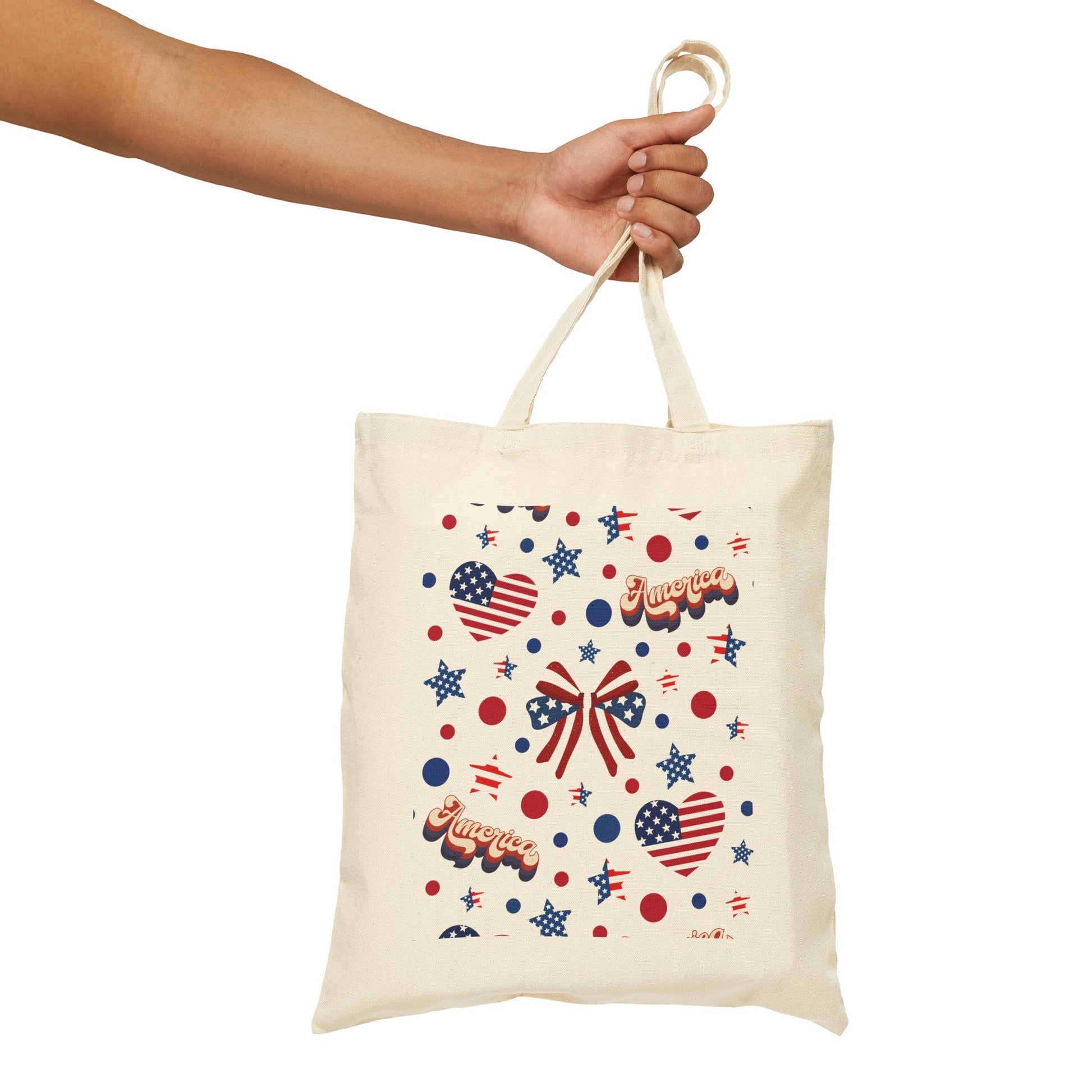 America's Sweetheart and Bows Cotton Canvas Tote Bag - Bags - Kristine Celestine