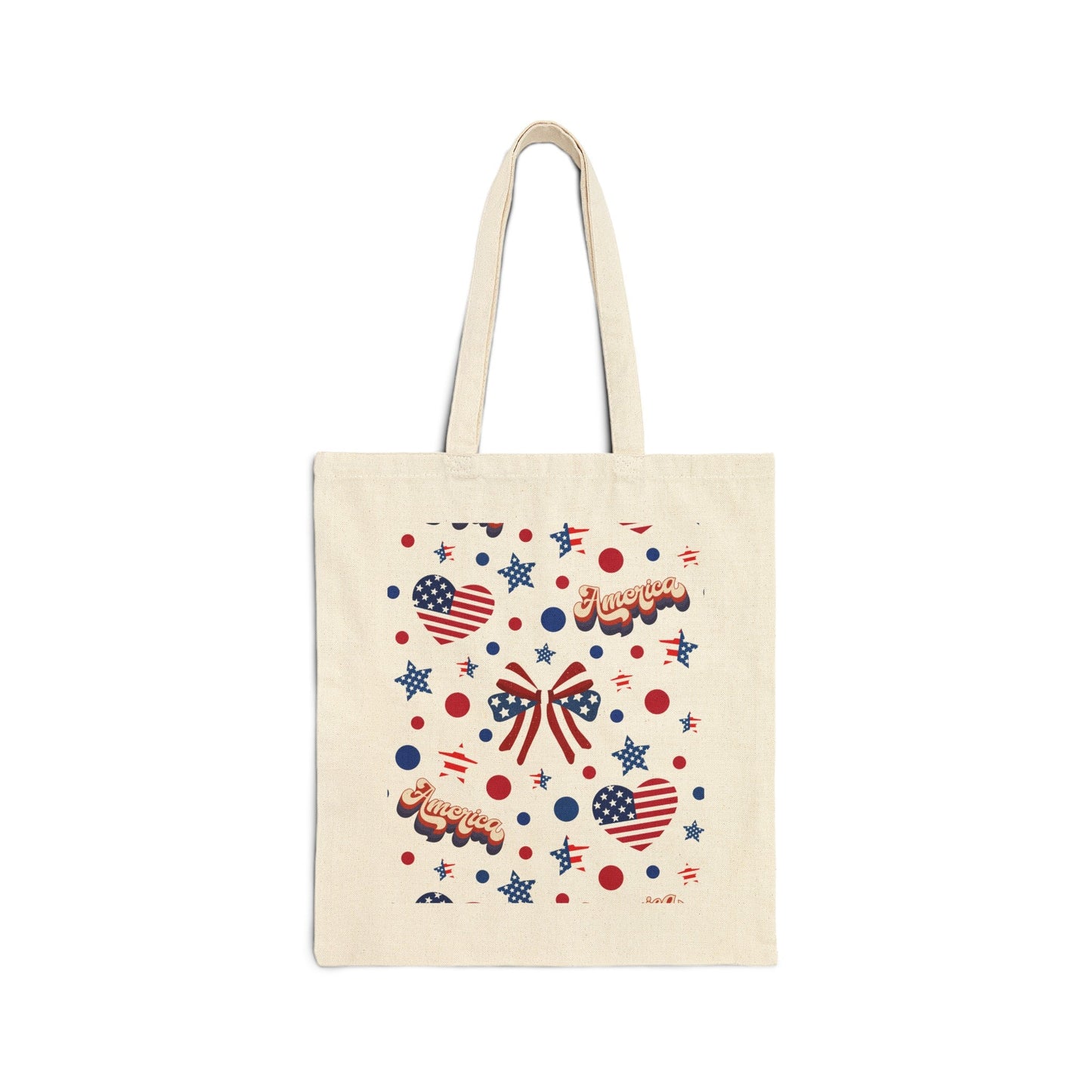 America's Sweetheart and Bows Cotton Canvas Tote Bag - Bags - Kristine Celestine